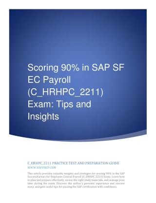 Scoring 90% in SAP SF EC Payroll (C_HRHPC_2211) Exam: Tips and Insights