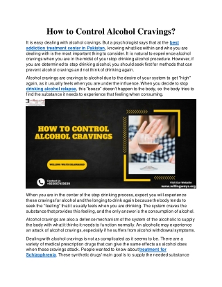 How to Control Alcohol Cravings