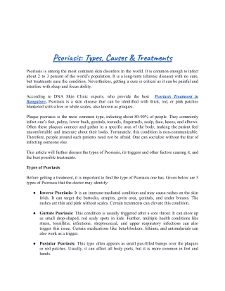 Psoriasis: Types, Causes & Treatments