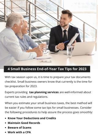 4 Small Business End-of-Year Tax Tips for 2023