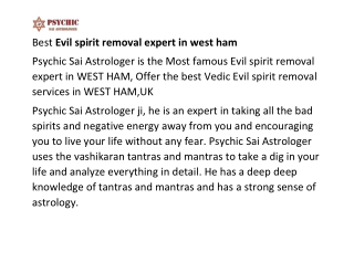 Best Evil spirit removal expert in west ham