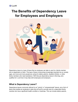 The Benefits of Dependency Leave for Employees and Employers