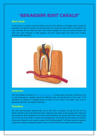 “Regarding Root Canals”