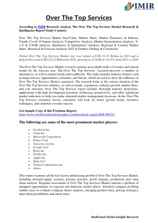 Over The Top Services Market