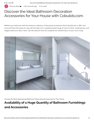 Discover the Ideal Bathroom Decoration Accessories for Your House with Cobuilds.com_