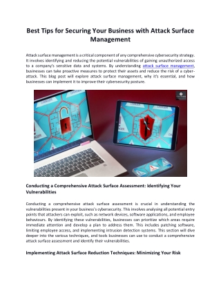 Best Tips for Securing Your Business with Attack Surface Management