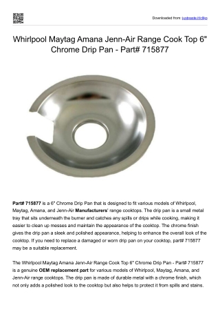 Chrome Drip Pan - Part# 715877