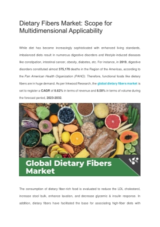 Dietary Fibers Market: Scope for Multidimensional Applicability