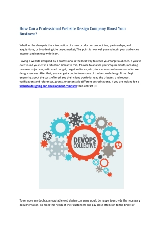 How Can a Professional Website Design Company Boost Your Business