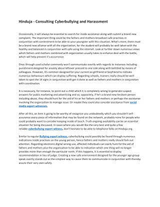 Hinduja - Consulting Cyberbullying and Harassment