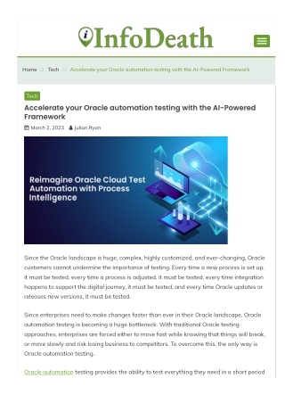 Accelerate your Oracle automation testing with the AI-Powered Framework