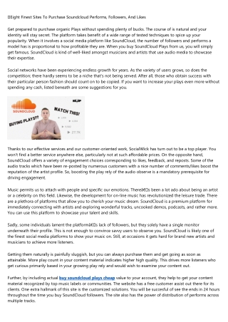 15 Up-and-Coming Trends About buy soundcloud plays cheap