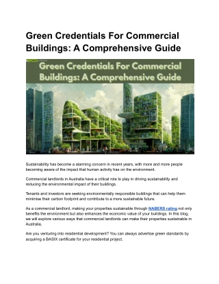 Green Credentials For Commercial Buildings_ A Comprehensive Guide