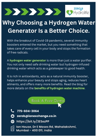 Why Choosing a Hydrogen Water Generator Is a Better Choice.