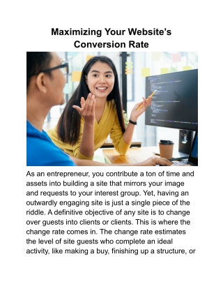 Maximizing Your Website’s Conversion Rate