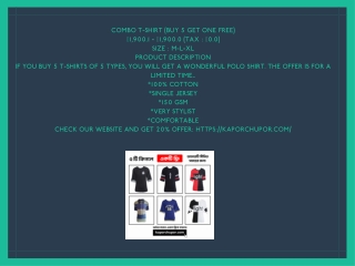 Combo T-Shirt (Buy 5 Get One Free)