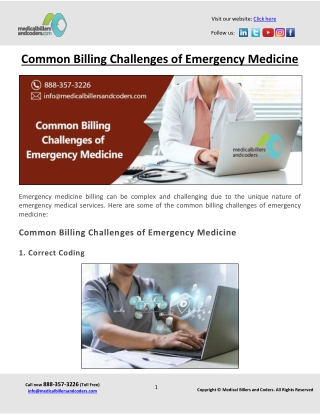 Common Billing Challenges of Emergency Medicine