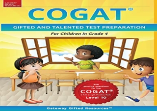 download COGAT Test Prep Grade 4 Level 10: Gifted and Talented Test Preparation