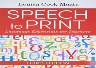 (PDF BOOK) Speech to Print: Language Essentials for Teachers ipad