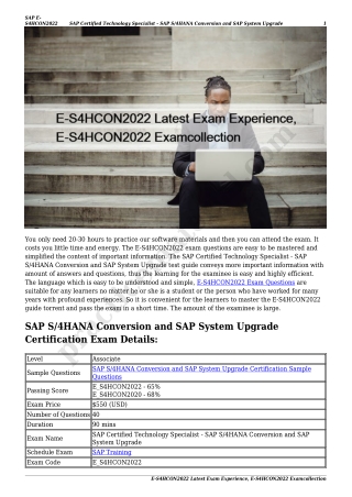 E-S4HCON2022 Premium Exam