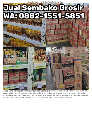 088ᒿ·I55I·585I (WA) Supplier Grosir Sembako Nama Toko Grosir Sembako