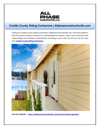 Cowlitz County Siding Contractors | Allphaseconstructionllc.com