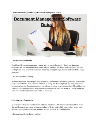 Document Management Software Dubai