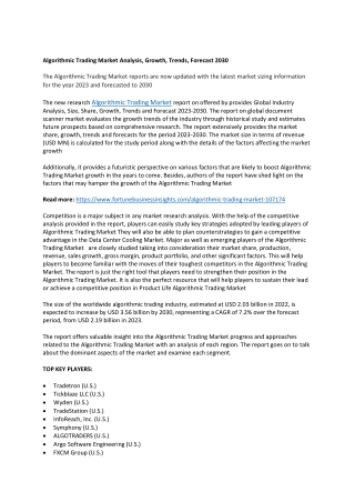 Algorithmic Trading Market