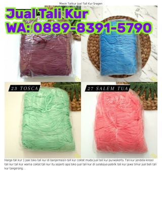 0889·8ᣮ9I·5ᜪ90 (WA) Tali Kur Surabaya Warna Tas Dari Tali Kur
