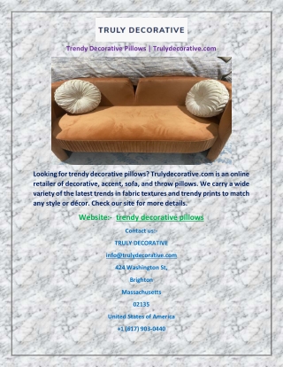 Trendy Decorative Pillows | Trulydecorative.com