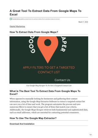 -A Great Tool To Extract Data From Google Maps To Excel