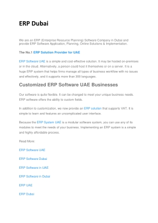 ERP Dubai
