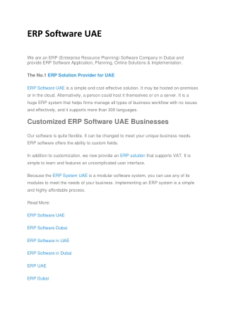 ERP Software UAE