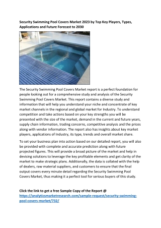 Security Swimming Pool Covers Market