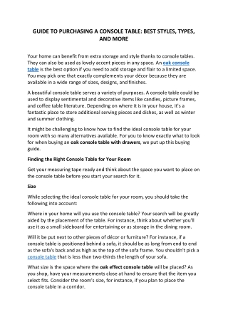 GUIDE TO PURCHASING A CONSOLE TABLE: BEST STYLES, TYPES, AND MORE