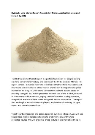 Hydraulic Lime Market