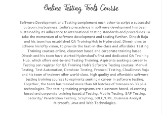 Online Testing Tools Course