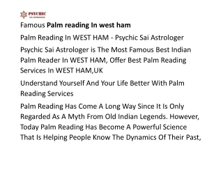 Famous Palm reading In west ham