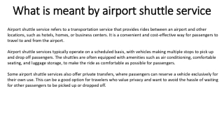 What is meant by airport shuttle service