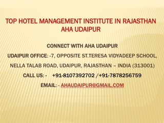 Top hotel management institute in rajasthan