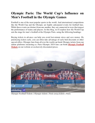 The World Cup's Influence on Men's Football in the Olympic Paris Games.docx