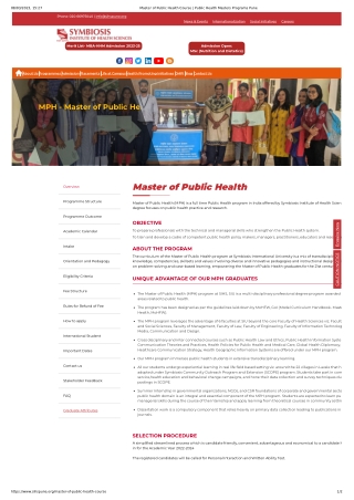 Master of Public Health Course _ Public Health Masters Programs Pune