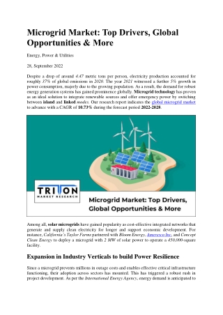 Microgrid Market: Top Drivers, Global Opportunities & More