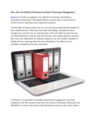 Here, How the Mobility Stimulates the Needs of Document Management
