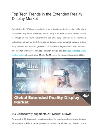 Top Tech Trends in the Extended Reality Display Market