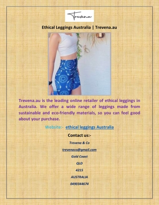 Ethical Leggings Australia | Trevena.au