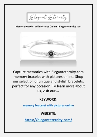 Memory Bracelet with Pictures Online | Eleganteternity.com