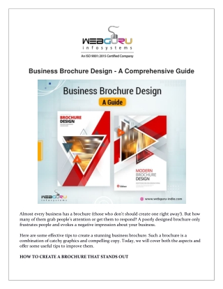 Business Brochure Design - A Comprehensive Guide