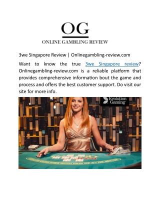 3we Singapore Review