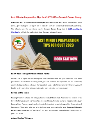 CUET Coaching in Chandigarh